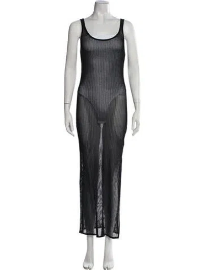 Pre-owned St Agni Scoop Neck Long Dress In Black