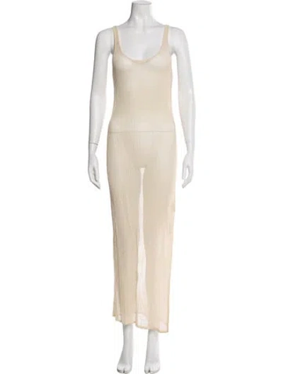 Pre-owned St Agni Scoop Neck Long Dress In Neutral