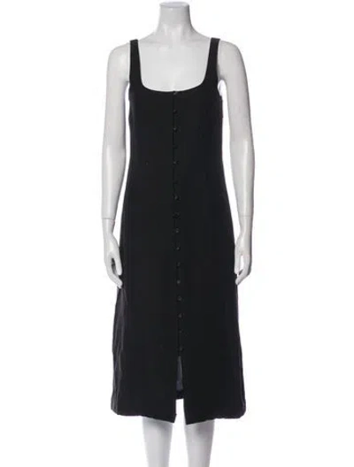 Pre-owned St Agni Scoop Neck Midi Length Dress In Black