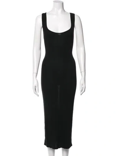 Pre-owned St Agni Scoop Neck Midi Length Dress In Black