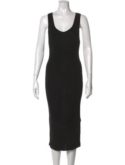 Pre-owned St Agni Scoop Neck Midi Length Dress In Black