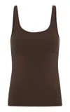 St Agni Scoop-neck Organic-cotton Jersey Tank Top In Brown