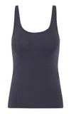 St Agni Scoop-neck Organic-cotton Tank Top In Navy