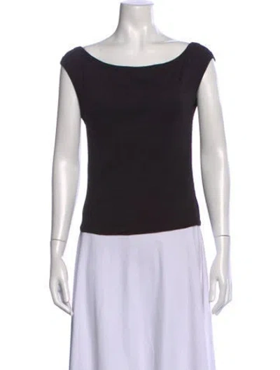 Pre-owned St Agni Scoop Neck Short Sleeve Top In Black