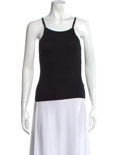 Pre-owned St Agni Scoop Neck Sleeveless Top In Black
