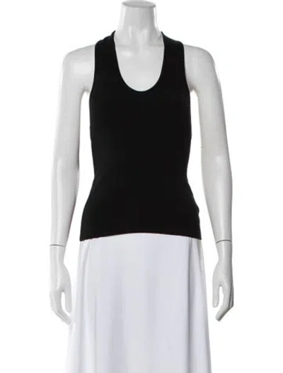 Pre-owned St Agni Scoop Neck Sleeveless Top In Black
