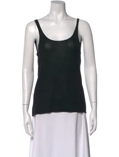 Pre-owned St Agni Scoop Neck Sleeveless Top In Black