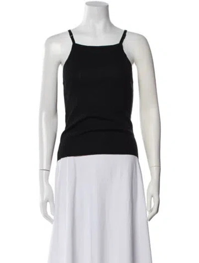 Pre-owned St Agni Scoop Neck Sleeveless Top In Black