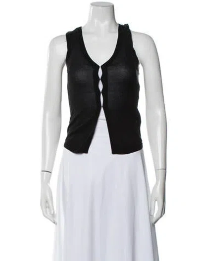 Pre-owned St Agni Scoop Neck Sleeveless Top In Black
