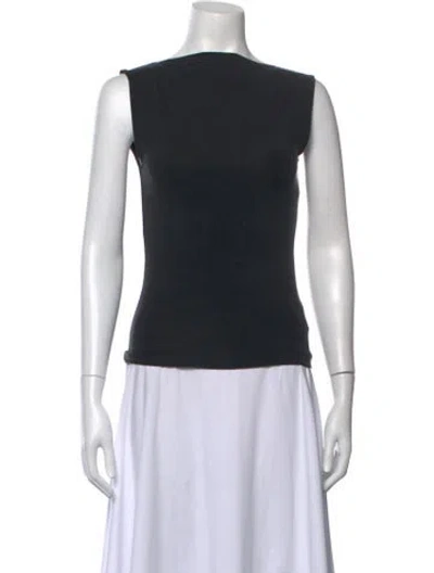 Pre-owned St Agni Scoop Neck Sleeveless Top In Black