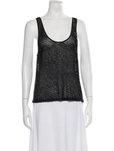 Pre-owned St Agni Scoop Neck Sleeveless Top In Black