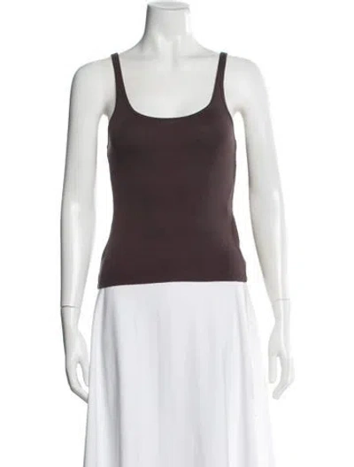 Pre-owned St Agni Scoop Neck Sleeveless Top In Brown