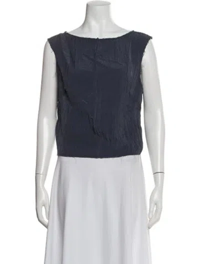 Pre-owned St Agni Scoop Neck Sleeveless Top In Gray