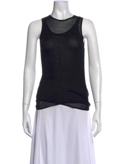Pre-owned St Agni Scoop Neck Sleeveless Top In Gray