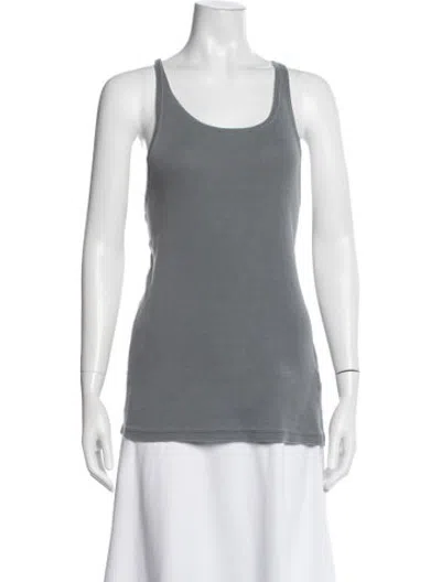 Pre-owned St Agni Scoop Neck Sleeveless Top In Grey