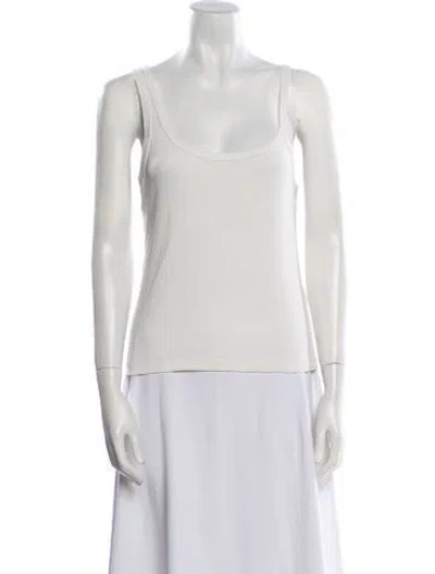 Pre-owned St Agni Scoop Neck Sleeveless Top In White
