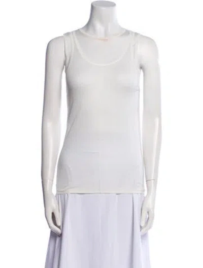 Pre-owned St Agni Scoop Neck Sleeveless Top In White
