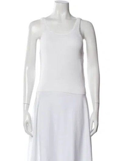 Pre-owned St Agni Scoop Neck Sleeveless Top In White