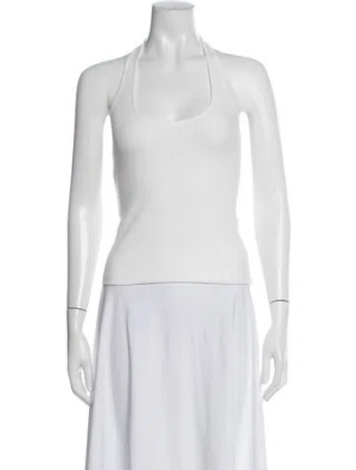 Pre-owned St Agni Scoop Neck Sleeveless Top In White
