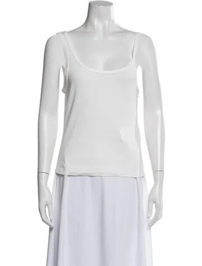 Pre-owned St Agni Scoop Neck Sleeveless Top In White