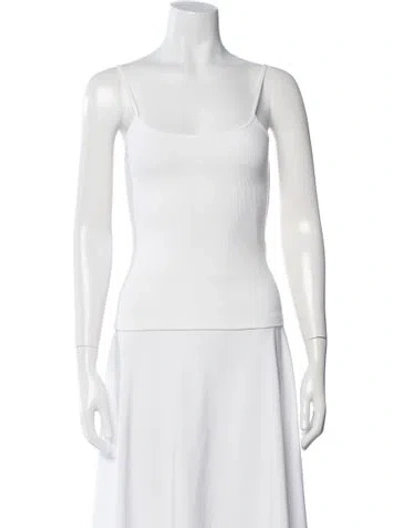 Pre-owned St Agni Scoop Neck Sleeveless Top In White
