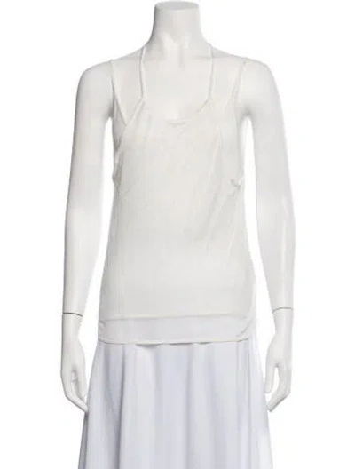 Pre-owned St Agni Scoop Neck Sleeveless Top In White