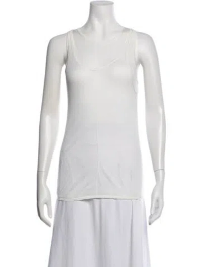 Pre-owned St Agni Scoop Neck Sleeveless Top In White