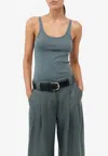 St Agni Organic Cotton Slim Scoop Tank In Green