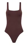 St Agni Scooped One-piece Swimsuit In Brown