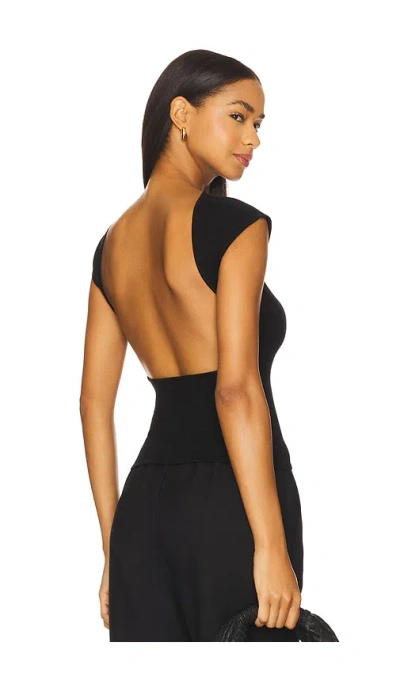 St Agni Sculpted Ballet Knit Top In Black
