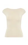 St Agni Sculpted Ballet Knit Top In Off-white