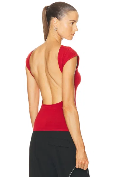 St Agni Sculpted Ballet Knit Top In Red
