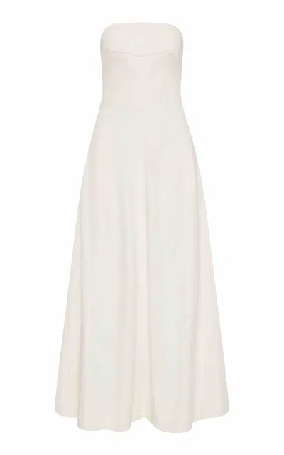 St Agni Sculpted Cotton Strapless Dress