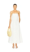 St Agni Sculpted Cotton Strapless Dress In White
