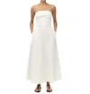 St Agni Sculpted Cotton Strapless Dress In Milk In Neutral