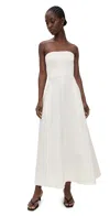 St Agni Sculpted Cotton Strapless Dress Milk In White