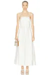 St Agni Sculpted Cotton Strapless Dress In White