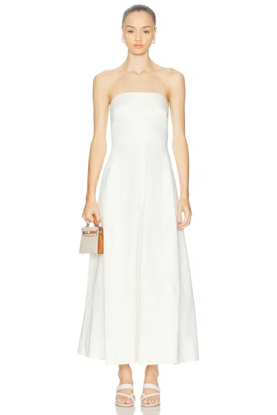 ST AGNI SCULPTED COTTON STRAPLESS DRESS