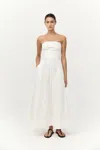 St Agni Sculpted Cotton Strapless Dress In White