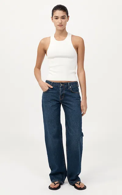 St Agni Sculpted Knit Tank Top In Off-white