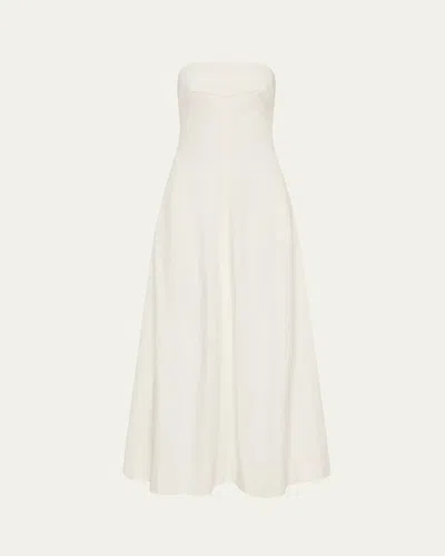 ST AGNI SCULPTED STRAPLESS COTTON DRESS