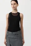St Agni Semi Sheer Double Layer Tank Top In Black