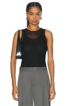 ST AGNI SEMI SHEER DOUBLE LAYER TANK TOP