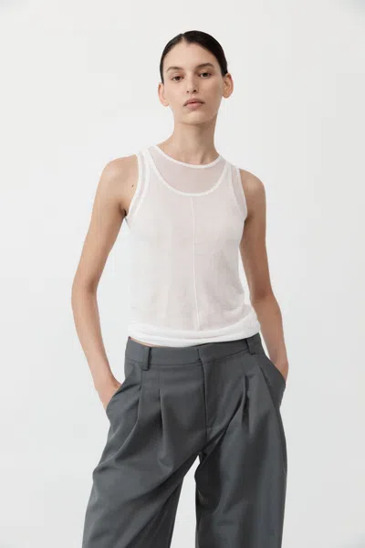 St Agni Semi Sheer Double Layer Tank In White