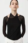 St Agni Semi Sheer Loop Top Black In Black