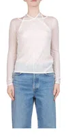 St Agni Semi Sheer Loop Top In White In White