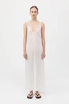 St Agni Semi Sheer Patchwork Dress In Salt