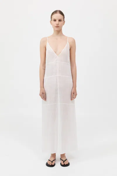 St Agni Semi Sheer Patchwork Dress In Salt