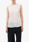 St Agni Semi Sheer Patchwork Top In Cream