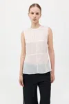 St Agni Semi Sheer Patchwork Top In Salt